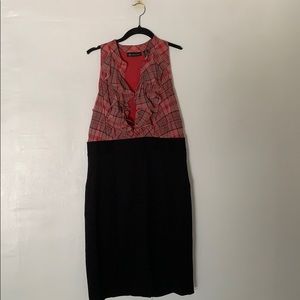 INC mini dress with red and white pattern.  Slick
